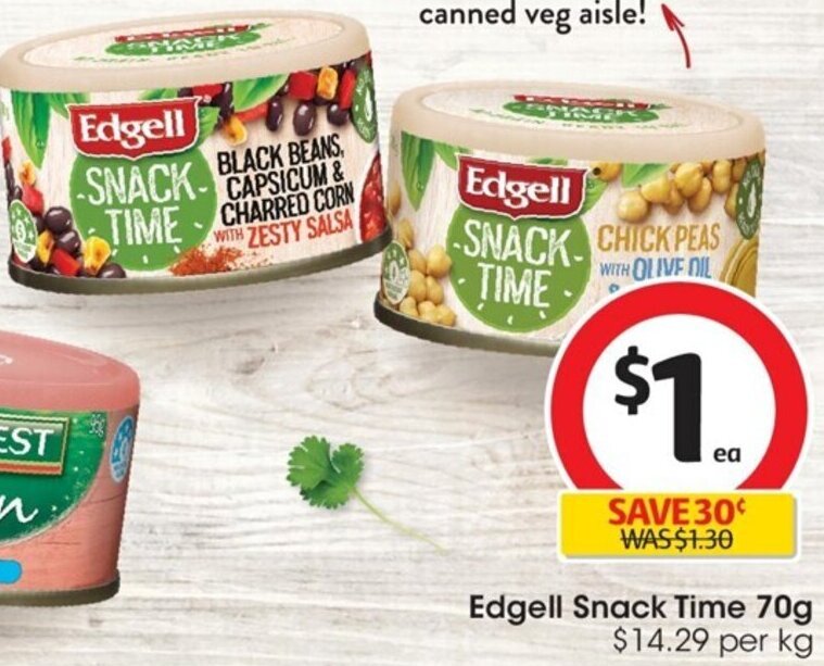 Edgell Snack Time 70g offer at Coles