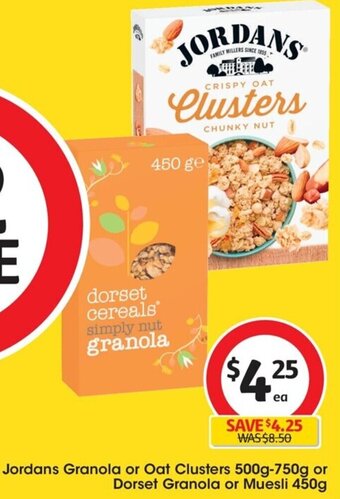 Coles Jordans Granola Or Oat Clusters 500g-750g Or Dorset Granola Or Muesli 450g offer