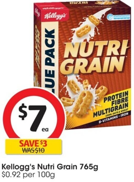 Kellogg's Nutri Grain 765g offer at Coles