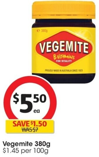 Coles Vegemite 380g offer