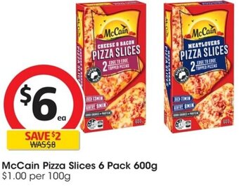 Coles McCain Pizza Slices 6 Pack 600g offer