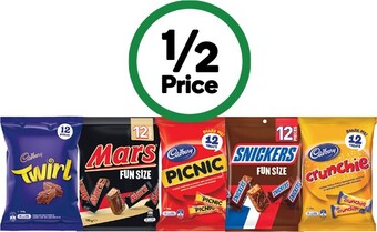 Woolworths Cadbury or mars sharepack 132-192g offer