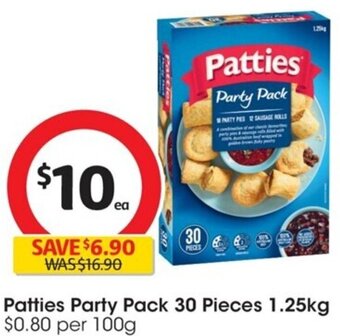 Coles Patties Party Pack 30 Pieces 1.25Kg offer