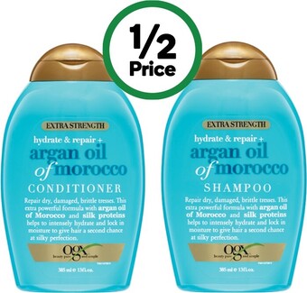 Woolworths Ogx shampoo or conditioner 385ml offer
