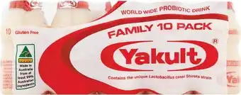 Woolworths Yakult probiotic milk drink 10 x 65ml – from the fridge offer