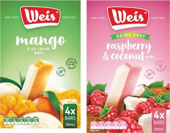 Woolworths Weis bars 280ml pk 4 – from the freezer offer