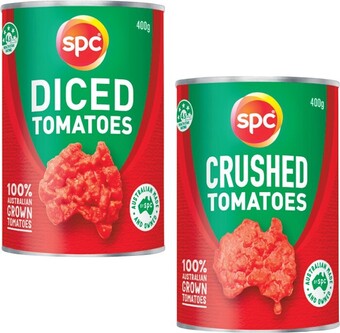 Woolworths Spc diced or crushed tomatoes 400g offer