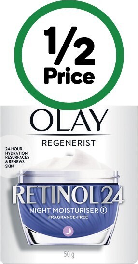 Woolworths Olay regenerist retinol 24 night moisturiser face cream 50g offer