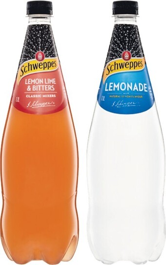 Woolworths Schweppes soft drinks, mineral water or mixer varieties 1.1 litre offer