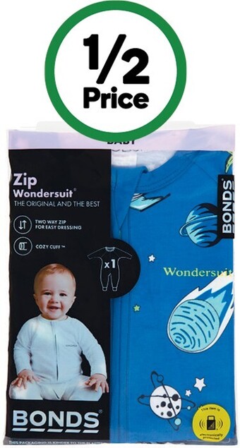 Woolworths Bonds zippy wondersuit assorted pk 1 offer