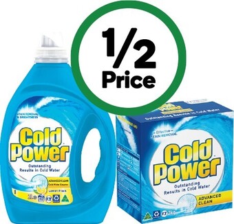 Woolworths Cold power advanced clean laundry liquid 1.8-2 litre or powder 1.8-2 kg offer