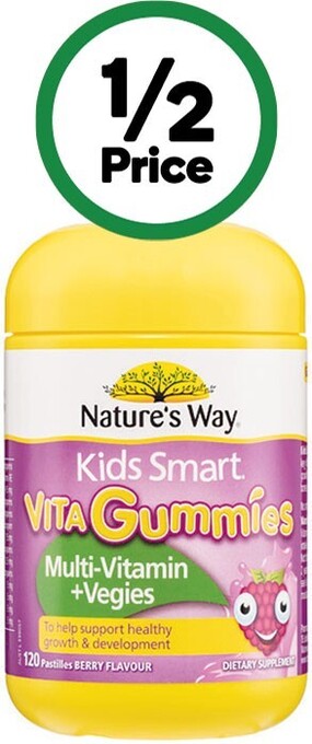 Woolworths Nature’s way kids smart vita gummies multivitamin pk 120~ offer