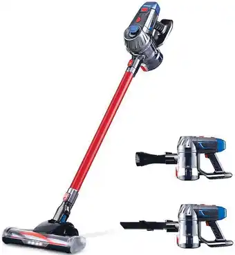 Woolworths Devanti handheld vacuum cleaner cordless stick handstick vac bagless 2-speed headlight red offer