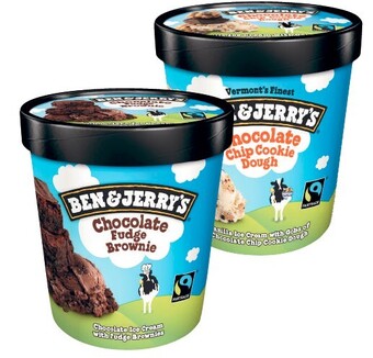 Coles Ben & jerry's ice cream tub 436ml-458ml offer