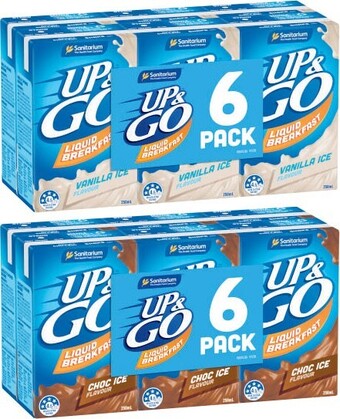Coles Sanitarium up&go liquid breakfast 6x250ml offer