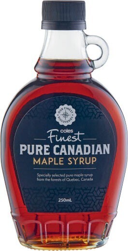 Coles Coles finest pure canadian maple syrup 250ml offer
