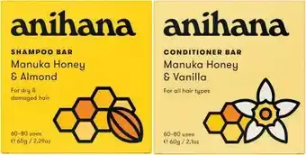 Coles Anihana shampoo or conditioner bar 60g-65g offer