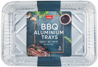 Coles Coles bbq aluminium medium trays 3 pack offer