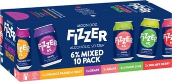 Moon dog fizzer seltzer 6% cans 10x330ml