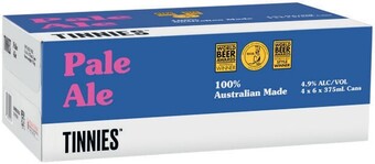 Coles Tinnies pale ale cans 24x375ml offer