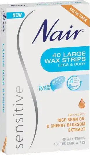 Nair sensitive large wax strips 40 pack