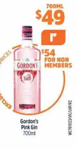 BWS Gordon's pink gin offer