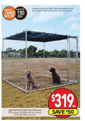 Cheap as Chips Galvanised pet enclosure offer