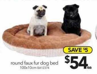 Cheap as Chips Round faux fur dog bed offer