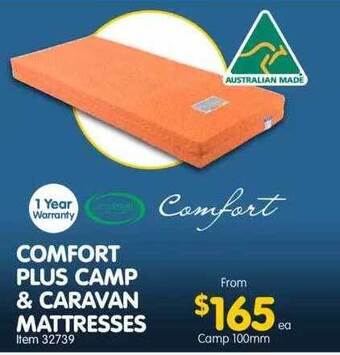 Clark Rubber Comfort plus camp & caravan mattresses offer