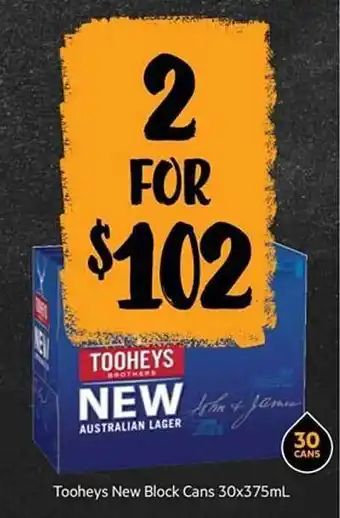 First Choice Liquor Tooheys new block cans offer