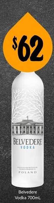 First Choice Liquor Belvedere vodka offer