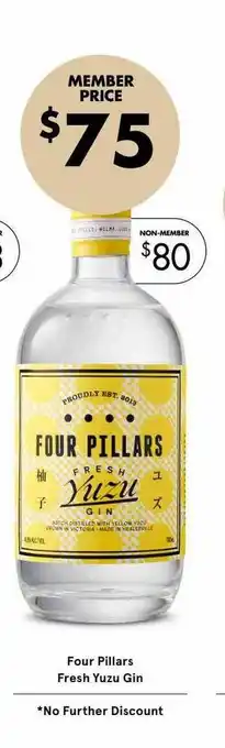 Vintage Cellars Four pillars fresh yuzu gin offer