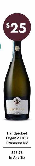 Handpicked organic doc prosecco nv