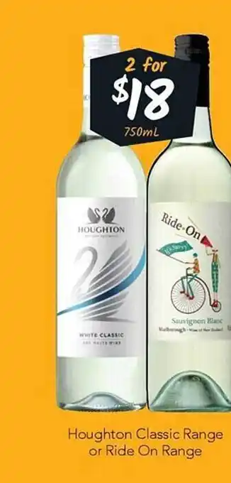 Cellarbrations Houghton classic range or ride on range offer