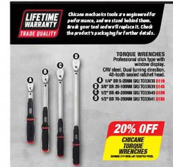 Autobarn Torque wrenches offer