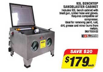 93l benchtop sandblaster cabinet