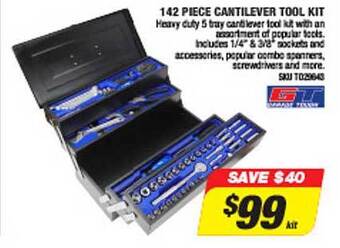 Autobarn 142 piece cantilever tool kit offer