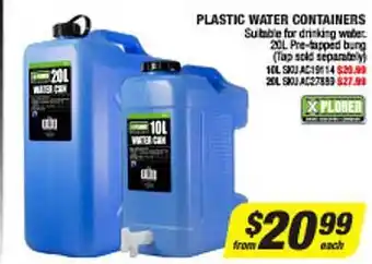 Autobarn Plastic water containers offer