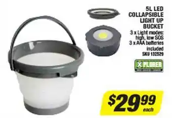 Autobarn 5l led collapsible light up bucket offer