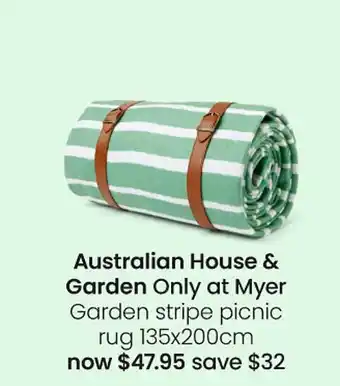 Myer Australian house & garden only at myer garden stripe picnic rug offer