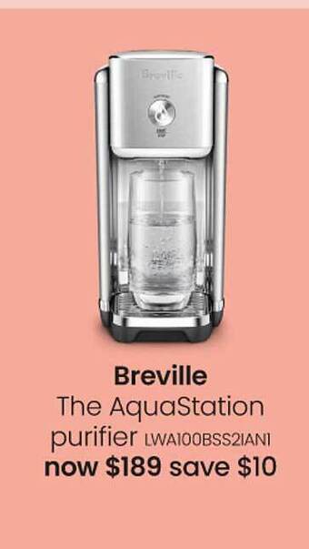 Myer Breville the aquastation purifier offer