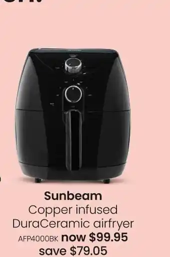 Myer Sunbeam copper infused duraceramic airfryer offer