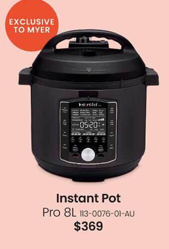 Myer Instant pot pro 8l offer