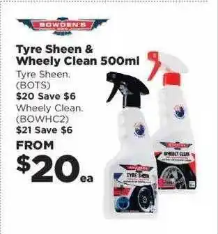 Repco Tyre sheen & wheely clean 500ml bowden's offer