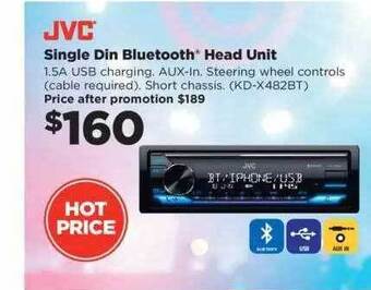 Jvc single din bluetooth head unit