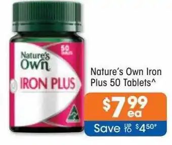 Good Price Pharmacy Nature's own iron plus 50 tablets offer
