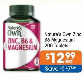 Good Price Pharmacy Nature's own zinc b6 magnesium 200 tablets offer