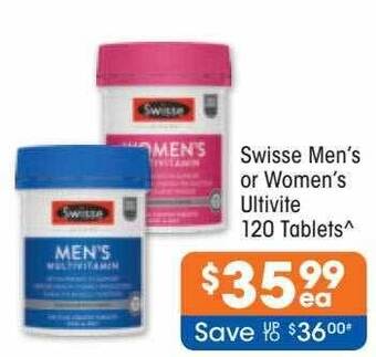 Good Price Pharmacy Swisse men's or women's ultivite 120 tablets offer