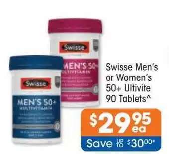 Good Price Pharmacy Swisse men's or women's 50+ ultivite 90 tablets offer