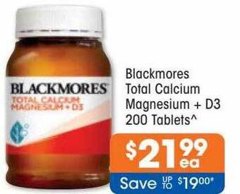 Good Price Pharmacy Blackmores total calcium magnesium + d3 200 tablets offer